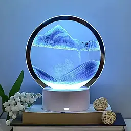 Настільна LED лампа нічник RGB пісочний годинник Картина рухомий пісок USB світильник UKC 3D Sandscape
