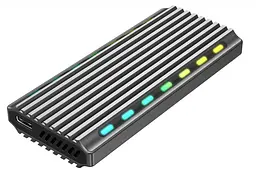 Кишеня зовнішня M.2 Gembird, Black, USB 3.1, формат M.2 шириною 22 мм: 2230, 2242, 2262, 2280, SATA та NVMe; підтримка ключів M-, B-, M+B, алюмінієвий корпус (EE2280-U3C-03)