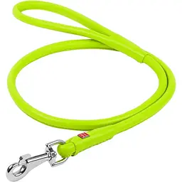 Повідець для собак Waudog Glamour, шкіряний, круглий, 122х0,8 см, салатовий