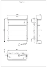 Електрична рушникосушарка Kosser Микс 600x530/5 ЕR рег. ДМ03ER, Хром, Праве - мініатюра 5