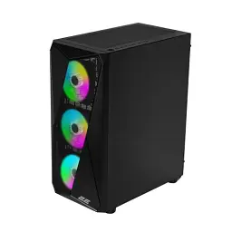 Корпус 2E Gaming Aruba (G3313B) Black без БЖ Mid Tower для ATX / Micro ATX / Mini ITX 1xUSB 3.0 / 2xUSB 2.0 макс. CPU - 165 мм / VGA - 330 мм 5x120 ARGB бічна панель із загартованого скла (2E-G3313B) - мініатюра 2