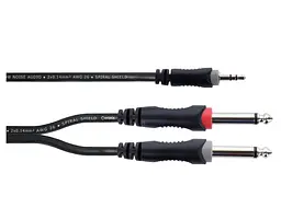 Коммутационный кабель mini Jack 3,5 stereo — 2x Jack mono 6.3 3м Cordial EY 3 WPP - мініатюра 2