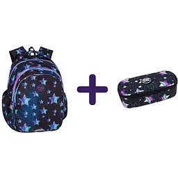 Набір: Рюкзак CoolPack Jerry Star Night (F029830) + Пенал на блискавці CoolPack Campus Starfish з органайзером для ручок 23x9x5 см (F062904)