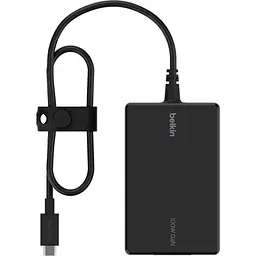 Зарядний пристрій BELKIN 100Вт USB-С GAN PD PPS, кабель USB-C 2м, чорний OEM (INC016VFBK) - мініатюра 2