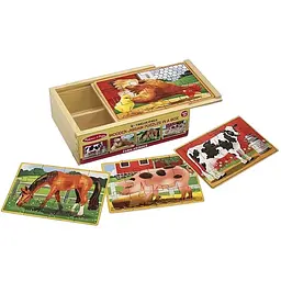 Набір з 4 пазлів Melissa&Doug Тварини на фермі (MD13793) - мініатюра 3