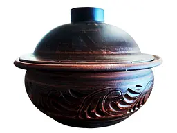 Чавунок СЛОВ'ЯНОЧКА 1,5л хуторянка гончарний декор 41013