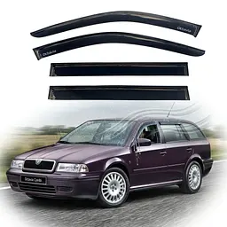 Дефлектори вікон вітровики Skoda Octavia (A4) Tour Універсал 1997-2011 Скотч 3M Voron Glass