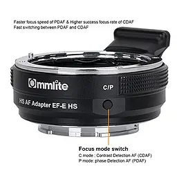 Перехідник Commlite CM-EF-E HS AF для об'єктивів EF/EF-S на E-Mount - мініатюра 5
