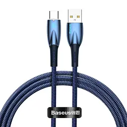 Дата кабель Baseus Glimmer Series Fast Charging Data Cable USB to Type-C 100W 1m (CADH00040) Blue