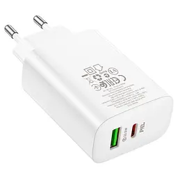 МЗП Borofone BN10 Sunlight PD65W (1USB-A/1C) White - мініатюра 6
