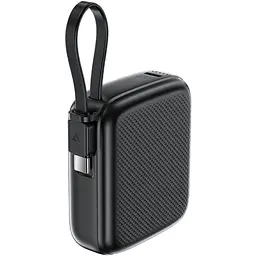 Універсальна мобільна батарея Acefast 10000mAh 20W PD, QC3.0 USB-C In/Out with build Type-C cable, M15 Чорний - мініатюра 2