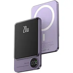 Повербанк MagSafe Power Bank Q9 бездротовий з бездротовою зарядкою для iPhone 5000 mAh 20W Purple