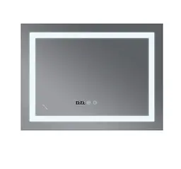 Дзеркало Mixxus WARM MR02-90x70-CASE з LED Touch, Anti-fog, димером, регулюванням яскравості, годинником (MI6674) - мініатюра 3