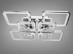 Стельова LED-люстра Diasha 8157/4+4HR 190W, 60×60×12 см, 3 кольори світла, диммер, пульт - мініатюра 5