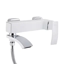 Змішувач для ванни Qtap Swan Cascada з поворотним виливом (з душовим гарнітуром) QTSWA260CRW45569 Chrome/White - мініатюра 4