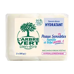 Тверде мило L'Arbre Vert для чутливої шкіри 2 х 100 г (3450601029035)