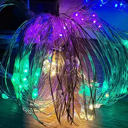 Новорічна конусна гірлянда 3 м 10 ниток 300 LED-лампочок Кольорова - мініатюра 4