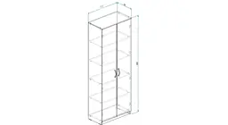 Шафа Анжело Ferrum-decor на 5 полиць 2 двері 1900x800x380 ДСП Дуб Сан-Марино 16 мм (FRD-105050) - мініатюра 4