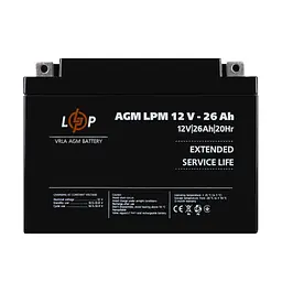 Аккумулятор гелевий LogicPower AGM (LPM) 12V - 26 Ah (LP-4134) - мініатюра 3