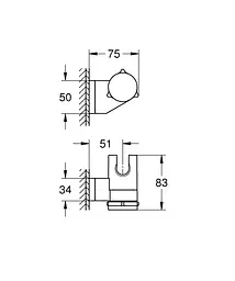 Тримач ручного душу регульований Grohe QuickFix Vitalio Universal 26183001 Хром - мініатюра 8