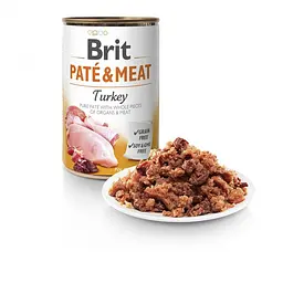 Вологий корм для собак Brit Pate & Meat Turkey 0.4 кг (курка та індичка) - мініатюра 2