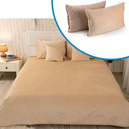 Набір покривало 220х240 + 2 чохли на подушки 50х70 "Beige ромб" (К_994.55_Beige ромб)