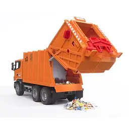 Сміттєвоз Bruder Scania RR-series, 62 см, помаранчевий (03560) - мініатюра 2