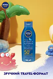 Дитячий сонцезахисний лосьйон Nivea Sun Грай та купайся SPF 50+ для дитячої шкіри від шкідливих UVA / UVB-променів і опіків, 100 мл - мініатюра 9