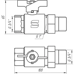 Кран кульовий прямий з американкою Selba 3/4″ КБ SL1509 - мініатюра 3