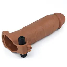 Насадка на пеніс Lovetoy Pleasure X-Tender Series Add 3" 20 см (коричневий) - мініатюра 7