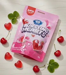 Желейні цукерки Amos 4D Bursting Hearts 65г - мініатюра 3