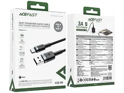 Кабель USB Type-C Acefast C22-04 USB Type-A to USB Type-C 2.0 60W 1.2 m Black (6974316285144) - мініатюра 4