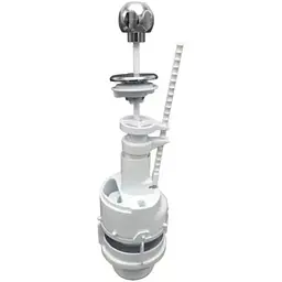 Зливний механізм бачка унітазу Zerix AS-03 зі штоковим режимом зливу (хромована ручка) ZX5607, Білий