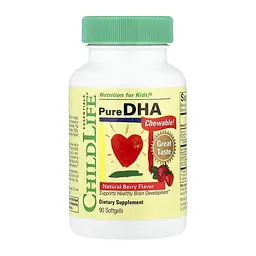 Чиста ДГК ChildLife Essentials Pure DHA Chewable жувальна Natural Berry 90 м'яких капсул (До 11.26)