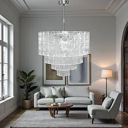Підвісна кришталева люстра Diasha 816/500CH — 9×E14, 49×70 см, хром - мініатюра 2