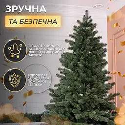Лита штучна ялинка 1.8 м зелена Говерла реалістична Преміум Lugi TD-GOVGR18 - мініатюра 6