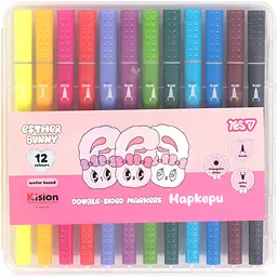 Маркери двосторонні Yes Esther Bunny 12 кольорів (650610)