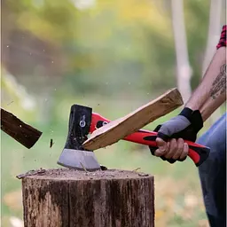 Сокира INTERTOOL HT-0261, 600 г, з ручкою з фібергласу, червоно-чорна - мініатюра 3