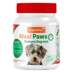 Вітаміни Maxi Paws для імунітету собак дрібних порід, 110 табл. × 0,5 г