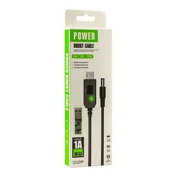 Кабель для роутера Wuw USB to DC LDO-888 с 5v на 12v 1A 5.5х2.1 mm Black (34845_3343817) - мініатюра 2