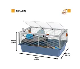 Клітка для гризунів Ferplast Criceti 15 з дахом, що відкривається блакитна 78х48х39 см 57011811 - мініатюра 2