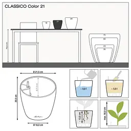 Вазон Lechuza Classico Color, 5 л, пісочно-коричневий (13182) - мініатюра 3