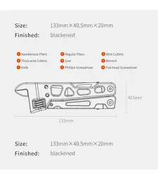 Мультитул Nextool Vanguard Multifunctional Wrench NE20131 Black - мініатюра 5