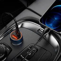Адаптер автомобільний HOCO Type-C to Lightning Cable Blue whale car charger set Z46A коричневий - мініатюра 5
