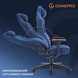Ігрове крісло GamePro Size L Fabric Dark Blue (FGC750DB) - мініатюра 15