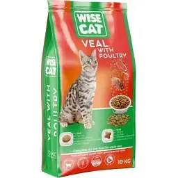 Сухий корм для кішок Wise Cat Veal with poultry 400 г (4820111141630)