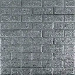 3D панель Sticker Wall самоклеюча 700х770х5мм цегла Срібло 017-5 SW-00000038