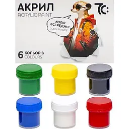 Дитячий набір акрилових фарб 7C50601 6 кольорів, по 10 мл