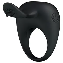 Віброкільце з язичком Pretty Love Stimulating Tonguo, 5х3.1 см (чорний)