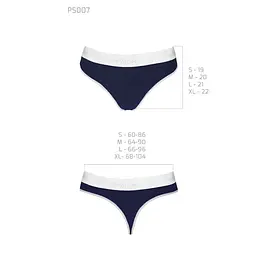 Спортивні трусики-стрінги Passion PS007 PANTIES XL, navy blue - мініатюра 6